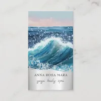 *~* QR Ornate Beach Sand Waves Sea Ocean AR7 Business Card