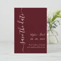 Burgundy Elegant Modern    Save The Date