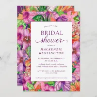 Bright Tropical Floral Bridal Shower Invitation