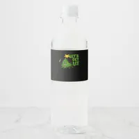 Let's Get Lit Tipsy Christmas Tree Funny Essential Water Bottle Label