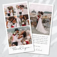 Simple Modern Multi Photo Collage Wedding Thank You Card