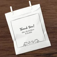 Timeless Handwritten Swan Bridal Shower Thank You Favor Bag