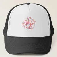 Unicorn in Pink and Orange Trucker Hat