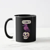 F-Caw-F Crow Skull Halloween Humor Graphic Design Mug