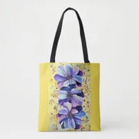 Delphinium  flowers painting tote bag