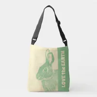 Love the Earth Green Bunny Vintage Tote