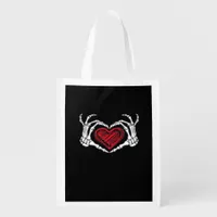 Heart Hands Skeleton Grocery Bag