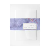 Wildflower Wedding Watercolor Texture Peri ID954 Invitation Belly Band