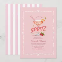 Love at First Spritz Pink Preppy Bridal Shower Invitation