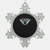 Grandma Zombie Hand Heart Halloween Costume Family Snowflake Pewter Christmas Ornament