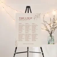 Boho Floral Seating Chart Foam Board