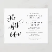 Budget Night Before Rehearsal Dinner Invitation