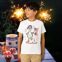 Customizable Little Boy Silly Goose 4th of July  T-Shirt