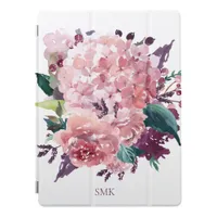 Elegant Pink Watercolor Bold Floral iPad Pro Cover