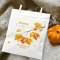 Artistic Elegant Fall Maple Leaves Thanksgiving Favor Bag