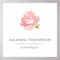 Chic Watercolor Blush Pink Rose Poster