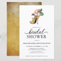 Budget Tropical Floral Gold Heels Bridal Shower