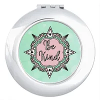 Be Kind | Mint Green and Pink Compact Mirror