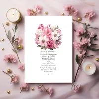 Blush Pink Floral Wedding Invitation