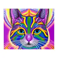 Green and Blue Unique Mystical Kitty Cat Acrylic Print