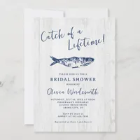 Rustic Coastal Fisherman Aesthetic Bridal Shower Invitation