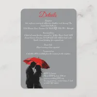  Romantic Parisian Red Umbrella  Love Silhouette Enclosure Card