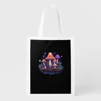 Whimsigoth Mushrooms And Crystals Grocery Bag
