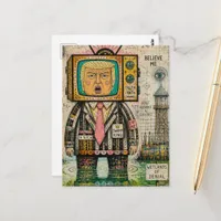 Funny  Algae Swamp Antitrump Mixed Media Collage Postcard