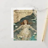 Unique Ophelia Mixed Media Collage Postcard