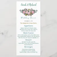 Blush Floral Wedding Menu