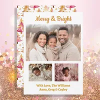 Merry and Bright Festive Family Photos Christmas Holiday Card