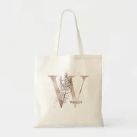 Monogram Initial Modern Letter W Boho Personalized Tote Bag