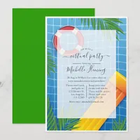 Tropical Virtual Pool Birthday Party Invitation