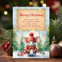 Cute Christmas Mouse Holiday Card