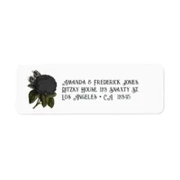 Vintage Gothic Black Roses Label