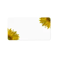 Yellow Sunflowers on White Label