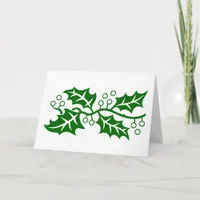 Card - Greeting - Holly Leaves