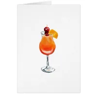 Watercolor Tequila Sunrise Cocktail