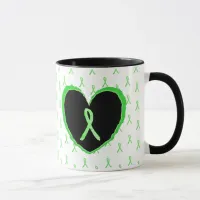 Lyme Disease Awareness Coffee Mug with Lyme ribbon