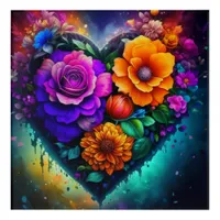 Flower Filled Heart Valentine's Day Acrylic Print