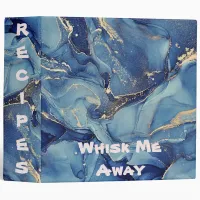 Whisk me away Blue Marble Monogrammed | 3 Ring Binder