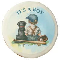 Vintage Baby, Dog and Baseball | It's a Boy Sugar Cookie