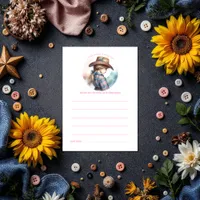 Rustic Little Cowgirl Baby Shower Advice Card