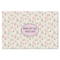 Winter Tree Pattern Girl Pink Christmas Vintage  Tissue Paper