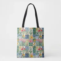 Rustic Patchwork Floral Botanical Garden Pretty Tote Bag