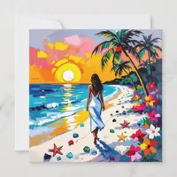 Beautiful Walk on the Beach Note Card