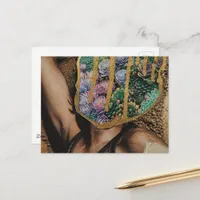 Succulent Woman in Desert surreal collage art Postcard