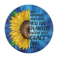 Inspirational Quote and Hand Drawn Sunflower Cutting Board