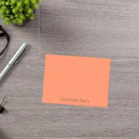 Coral orange name post-it notes