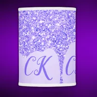 Initials Monogram with Purple Glitter | Lamp Shade